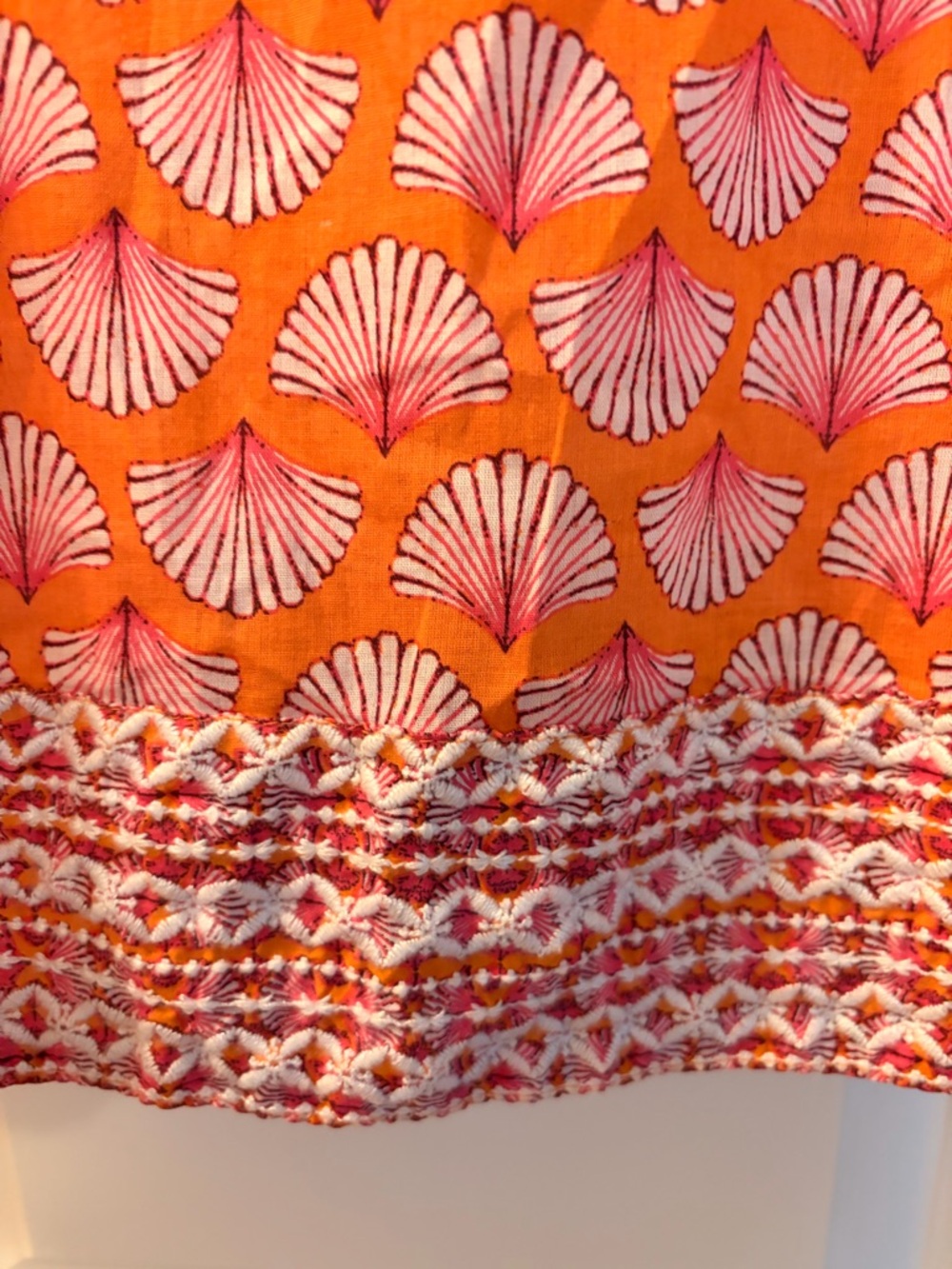 Sigrid Olsen Orange & Pink Printed Tunic with Embroidered V-Neck - Picture 9 of 10